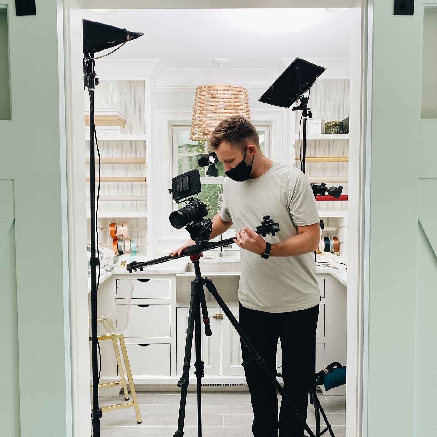 Josh filming for Thymes Fragrances